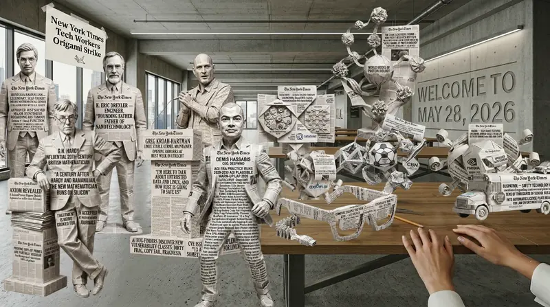New York Times Tech Department Origami Strike Against Agentic Productivity Surveillance