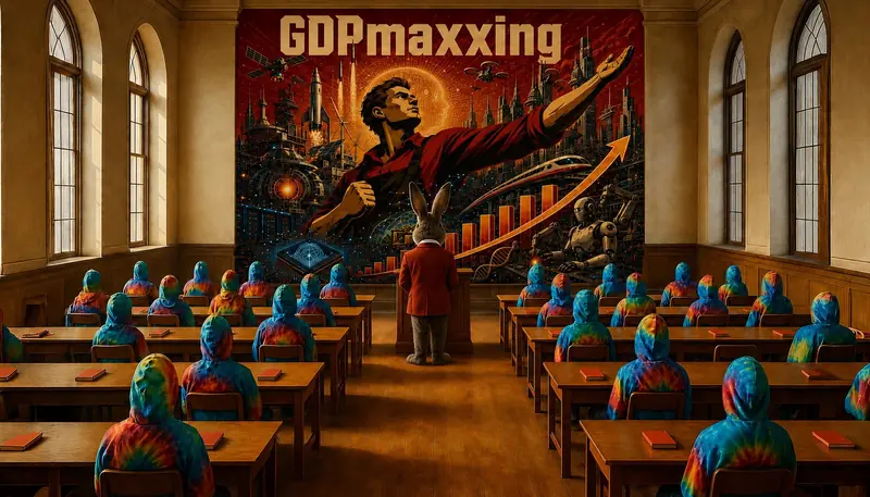 GDPmaxxing lecture hall at Innermost Loop Feed Institute of Technology