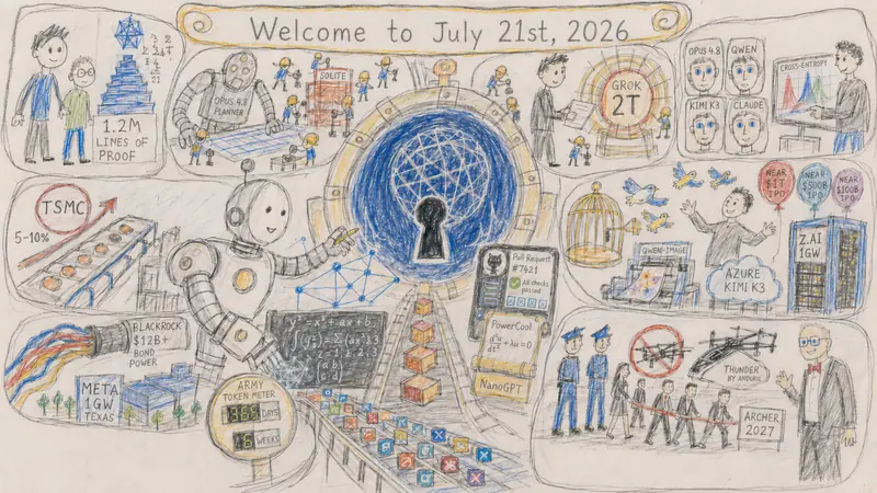 Child Naïve Version of Quadriptych to Accompany Dr. Alex Wissner-Gross’s “Welcome to July 21, 2026” edition of The Innermost Loop