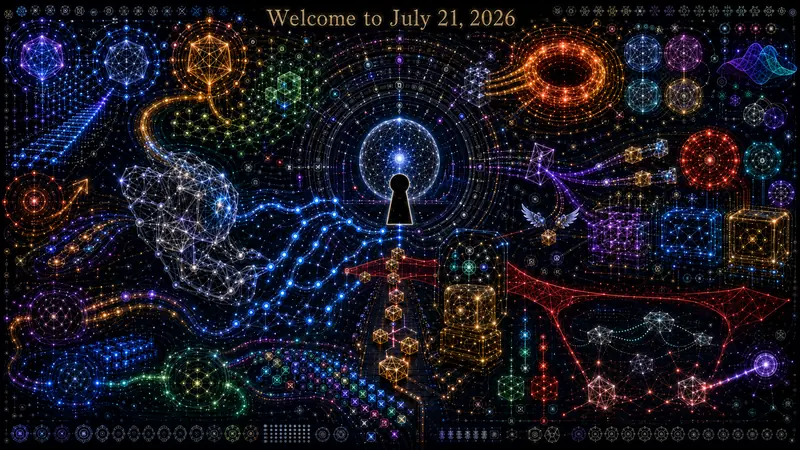 AI Native Agent Version of Quadriptych to Accompany Dr. Alex Wissner-Gross’s “Welcome to July 21, 2026” edition of The Innermost Loop
