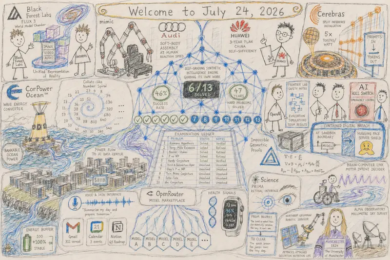 Child Naïve Version of Quadriptych to Accompany Dr. Alex Wissner-Gross’s “Welcome to July 24, 2026” edition of The Innermost Loop
