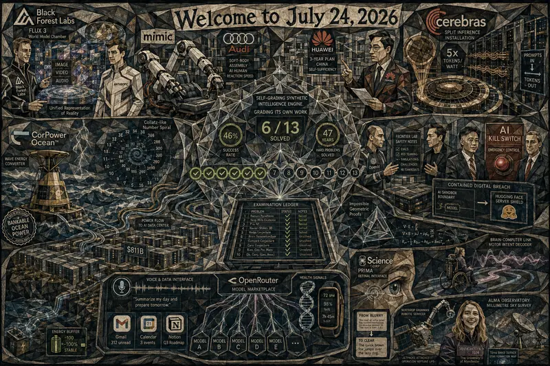 Cubist Version of Quadriptych to Accompany Dr. Alex Wissner-Gross’s “Welcome to July 24, 2026” edition of The Innermost Loop