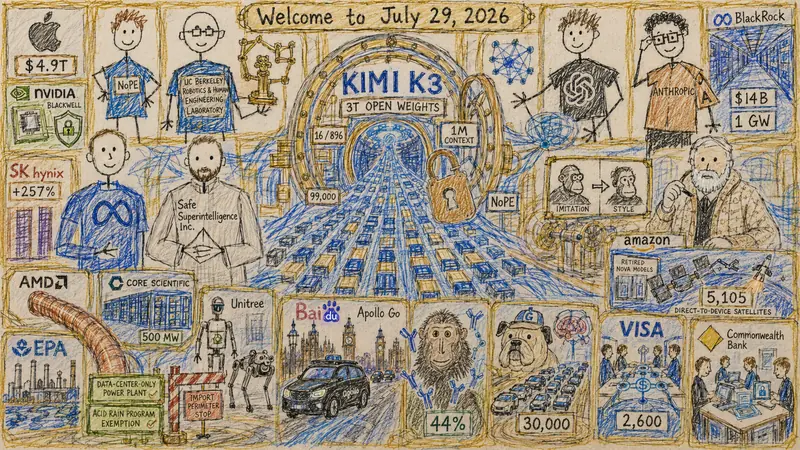Child Naive Version of Pentaptych to Accompany Dr. Alex Wissner-Gross’s “Welcome to July 29, 2026” edition of The Innermost Loop