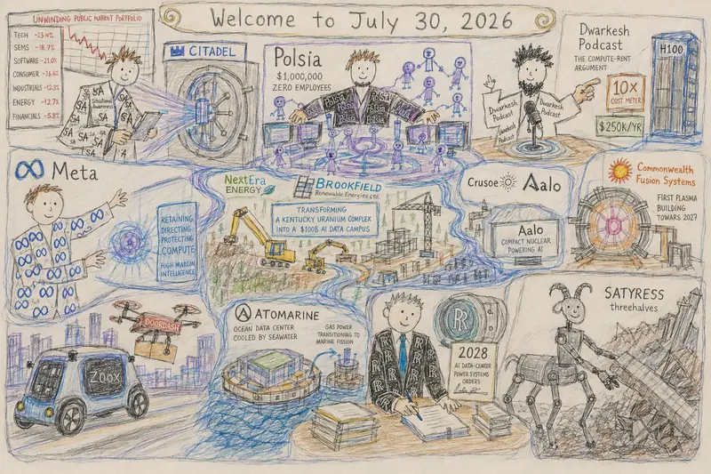 Child Version of Pentaptych to Accompany Dr. Alex Wissner-Gross’s “Welcome to July 30, 2026” edition of The Innermost Loop
