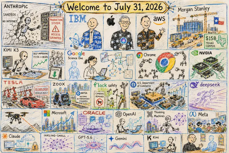 Child Naive Version of Quadriptych to Accompany Dr. Alex Wissner-Gross’s “Welcome to July 31, 2026” edition of The Innermost Loop