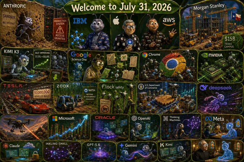 Bug’s Life Version of Quadriptych to Accompany Dr. Alex Wissner-Gross’s “Welcome to July 31, 2026” edition of The Innermost Loop