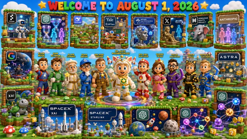 Super Mario World Version of Visuals to Accompany Dr. Alex Wissner-Gross’s “Welcome to August 1, 2026” edition of The Innermost Loop