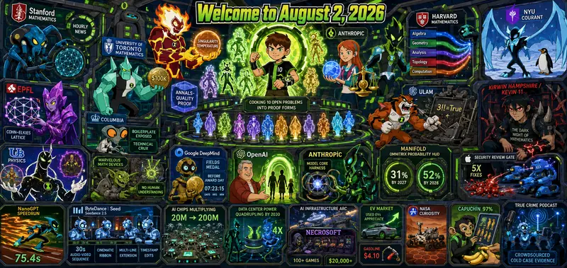 Ben Ten Version of Octaptych to Accompany Dr. Alex Wissner-Gross’s “Welcome to August 2, 2026” edition of The Innermost Loop