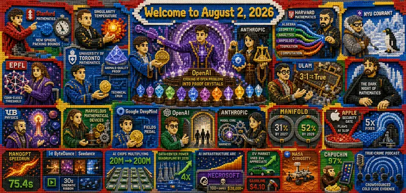 Legos Version of Octaptych to Accompany Dr. Alex Wissner-Gross’s “Welcome to August 2, 2026” edition of The Innermost Loop