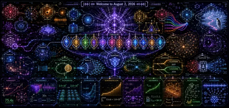 Agentic Native Version of Octaptych to Accompany Dr. Alex Wissner-Gross’s “Welcome to August 2, 2026” edition of The Innermost Loop