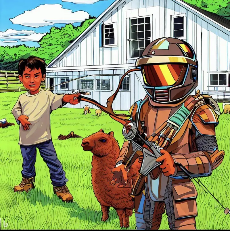 The Pastoral Patrol with the Armored Guards and Woolly Companion