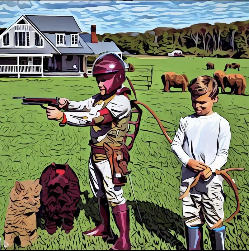 The Young Archer and the Crimson-Helmed Guardian